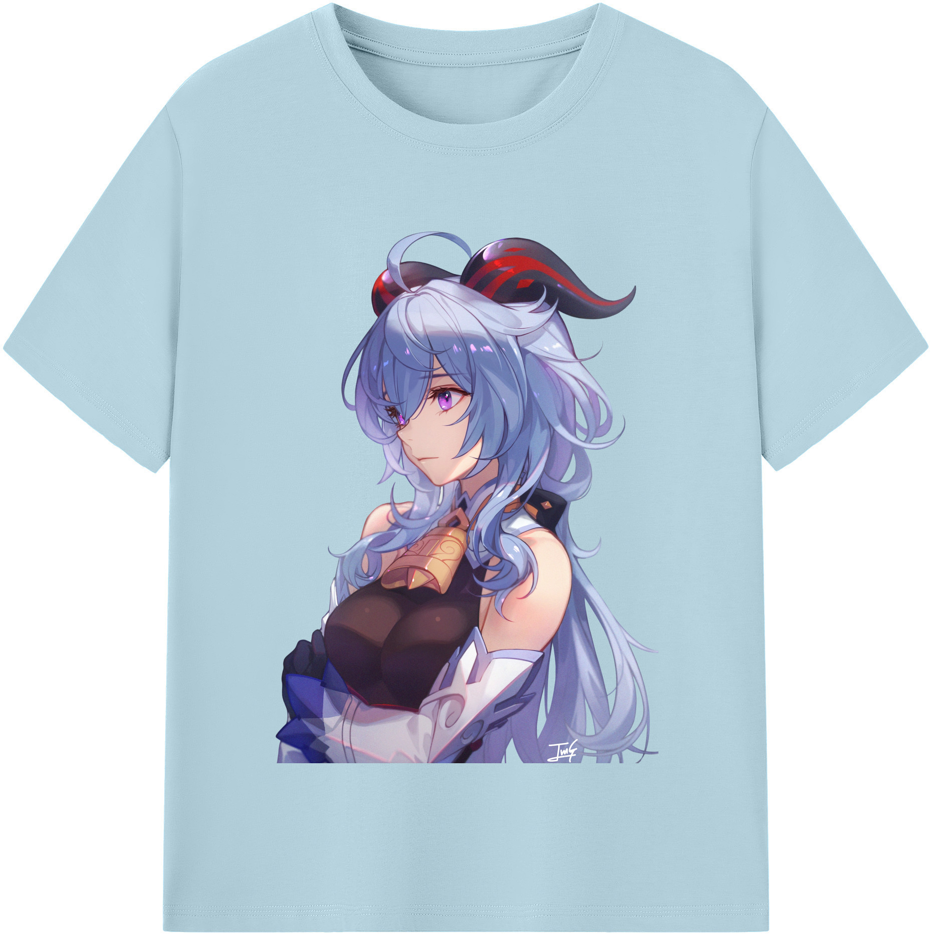 げんし神 甘雨 かんう genshin Ganyu 綿100％半袖Tシャツ（フロントプリント）